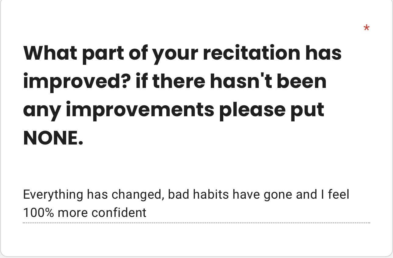 Student Testimonial Feedback